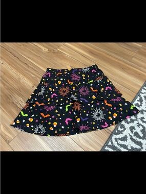 Girls Black Halloween Print Ruffle Skirt Size 7/8